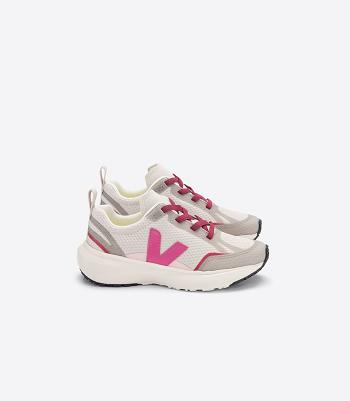 Veja Canary Elastic Laces Alveomesh Natural Mia Vegan Kids Beige | YFIGT65590