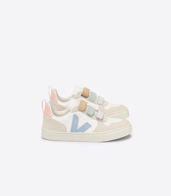 Veja Chromefree Nahkaiset Multico Lasten V-10 Valkoinen Sininen | ZFINQ39380